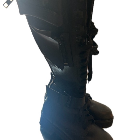 Dolls Kill Black Lace-Up Combat Boots - Picture 3 of 3